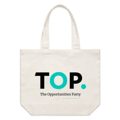 TOP logo (large) in White – Tote Bag Thumbnail